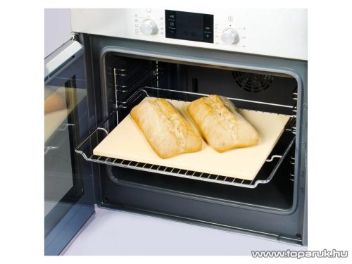 Grillmeister HG08760B Négyzet alakú kordierit pizzasütő kő (pizzakő), 30 x 38 cm