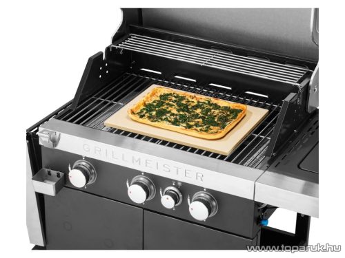 Grillmeister HG08760B Négyzet alakú kordierit pizzasütő kő (pizzakő), 30 x 38 cm