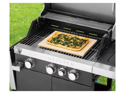 Grillmeister HG08760B Négyzet alakú kordierit pizzasütő kő (pizzakő), 30 x 38 x 1,2 cm
