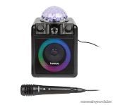   Lenco PA-051BK Akkus karaoke szett, Party LED-es hangszóró, beépített Disco gömbbel, távirányítóval és mikrofonnal, 8W