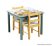 Livarno Home KT-12982 Otthoni gyermekasztal 2 székkel, szafari motívumokkal