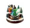 Livarno Home 482066-24-A WH Világító karácsonyi falu, zenélő jelenet körbe járó kisvonattal, 12 LED-del, 195 x 185 x 163 mm