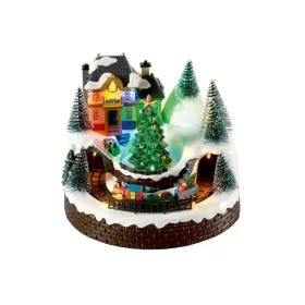  Livarno Home 482066-24-A WH Világító karácsonyi falu, zenélő jelenet körbe járó kisvonattal, 12 LED-del, 195 x 185 x 163 mm