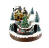 Livarno Home 482066-24-A WH Világító karácsonyi falu, zenélő jelenet körbe járó kisvonattal, 12 LED-del, 195 x 185 x 163 mm
