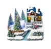 Livarno Home 482066-24-B BL Világító karácsonyi falu, zenélő jelenet forgó fenyőfával, 8 LED-del, 200 x 150 x 155 mm