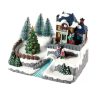 Livarno Home 482066-24-B BL Világító karácsonyi falu, zenélő jelenet forgó fenyőfával, 8 LED-del, 200 x 150 x 155 mm