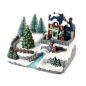   Livarno Home 482066-24-B BL Világító karácsonyi falu, zenélő jelenet forgó fenyőfával, 8 LED-del, 200 x 150 x 155 mm