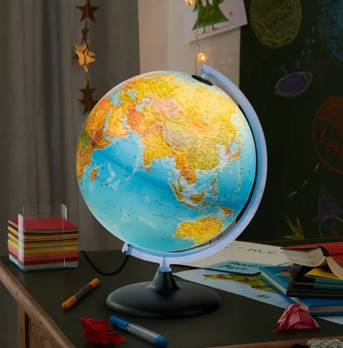 Livarno Home 2025 GLOBUS LED világító földgömb, magyar feliratos 30 cm