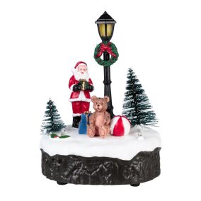   Livarno Home HG11724B Santa Claus karácsonyi falu világítással és zenével, 3 LED-del,  9,6 x 5,8 x 13,1 cm
