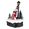 Livarno Home HG11724B Santa Claus karácsonyi falu világítással és zenével, 3 LED-del,  9,6 x 5,8 x 13,1 cm