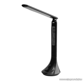   LIVARNO home 56752BK Elemes otthoni / irodai asztali LED lámpa LCD kijelzővel, órával, fekete