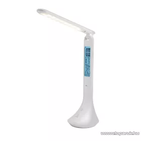   LIVARNO home 56752WH Elemes otthoni / irodai asztali LED lámpa LCD kijelzővel, órával, fehér