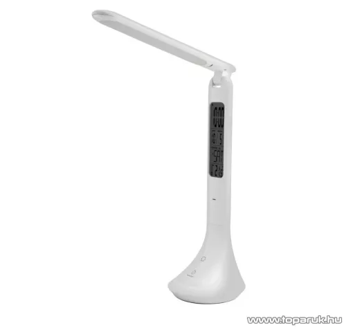 LIVARNO home 56752WH Elemes otthoni / irodai asztali LED lámpa LCD kijelzővel, órával, fehér