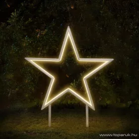   LIVARNO home Kültéri időzítőkapcsolós világító fém LED csillag, 108 db melegfehér LED-del (talppal és leszúró tüskékkel)