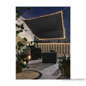   Livarno Home HG09936 LED-es napvitorla, árnyékolóvászon, 128 db meleg fehér LED-el, IP44, 300 x 200 cm, antracit szürke