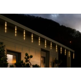   LIVARNO Home EZ-16515/WW Kültéri 15 db olvadó, csepegő jégcsap füzér 6 órás időzítővel, 148 db meleg fehér LED-es futófénnyel, 12,6 m