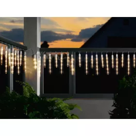  LIVARNO Home EZ-16515/WW Kültéri 15 db olvadó, csepegő jégcsap füzér 6 órás időzítővel, 148 db meleg fehér LED-es futófénnyel, 12,6 m