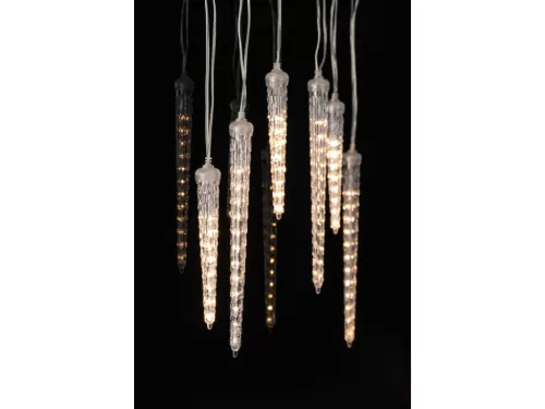 LIVARNO Home EZ-16515/WW Kültéri 15 db olvadó, csepegő jégcsap füzér 6 órás időzítővel, 148 db meleg fehér LED-es futófénnyel, 12,6 m