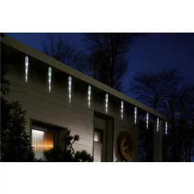   LIVARNO Home EZ-16516/WH Kültéri 15 db olvadó, csepegő jégcsap füzér 6 órás időzítővel, 148 db hideg fehér LED-es futófénnyel, 12,6 m