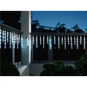   LIVARNO Home EZ-16516/WH Kültéri 15 db olvadó, csepegő jégcsap füzér 6 órás időzítővel, 148 db hideg fehér LED-es futófénnyel, 12,6 m