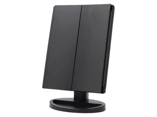 Cien BEAUTY (Livarno Home) CKLK 6 A3 BK Két oldalán behajtható és dönthető LED-es kozmetikai sminktükör 2 nagyítási fokozattal (2x és 5x), fekete