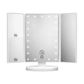   Cien BEAUTY (Livarno Home) CKLK 6 A3 WH Két oldalán behajtható és dönthető LED-es kozmetikai sminktükör 2 nagyítási fokozattal (2x és 5x), fehér