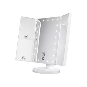   Cien BEAUTY (Livarno Home) CKLK 6 A3 WH Két oldalán behajtható és dönthető LED-es kozmetikai sminktükör 2 nagyítási fokozattal (2x és 5x), fehér