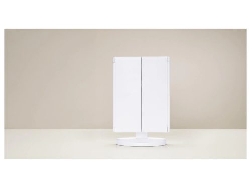 Cien BEAUTY (Livarno Home) CKLK 6 A3 WH Két oldalán behajtható és dönthető LED-es kozmetikai sminktükör 2 nagyítási fokozattal (2x és 5x), fehér