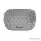 MasterPRO Újra felhasználható szilikon sütőforma Air Fryer forrólevegős sütőkbe, szögletes, szürke, 21 x 21 x 5 cm, 1 db