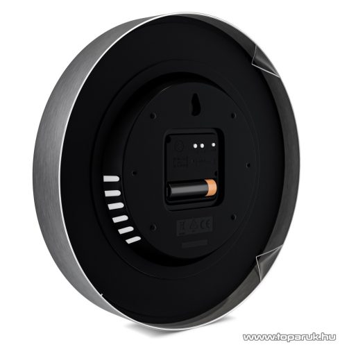 (szállítási sérült 766880X) Mebus 19464 DCF Rádióvezérelt analóg, mechanikus falióra, páratartalom mérővel és hőmérővel, fehér, inox