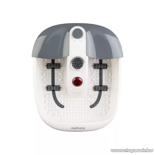 (SZÁLLÍTÁSI SÉRÜLT / K132448) Medisana FS-90L Foot Spa lábfürdő, lábpezsgőfürdő, lábmasszírozó, 3 feltéttel, szürke