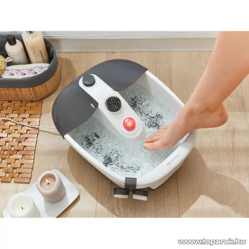 Medisana FS-90L Foot Spa lábfürdő, lábpezsgőfürdő, lábmasszírozó, 3 feltéttel, szürke