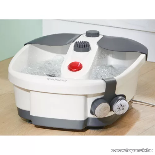 Medisana FS-90L Foot Spa lábfürdő, lábpezsgőfürdő, lábmasszírozó, 3 feltéttel, szürke