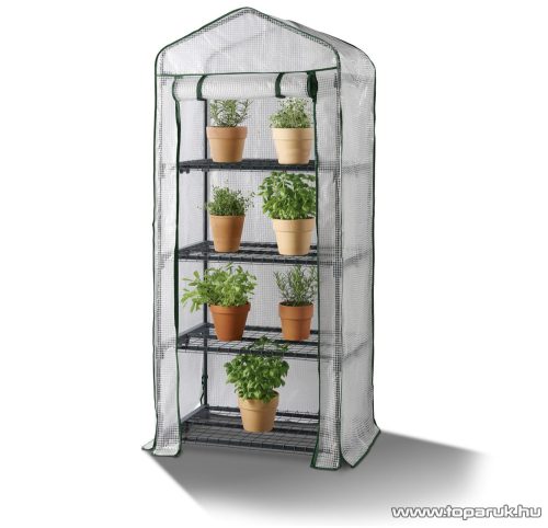 ParkSide WU9967931-8 Hobby kerti melegház, növényház, palántanevelő fólia, fóliasátor 4 polccal, 69 x 160 x 49 cm