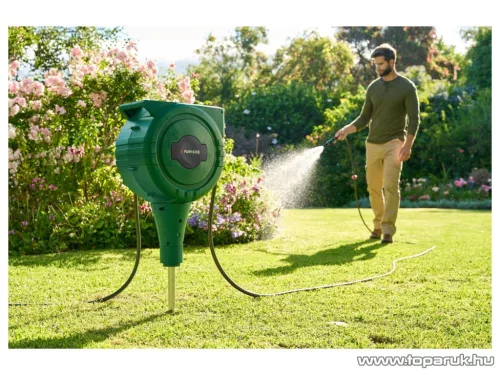ParkSide HRG 25 A1 Földbe süllyeszthető, leszúrható automata földi tömlődob, 25 méter, 1/2" locsolótömlővel és szórófejjel
