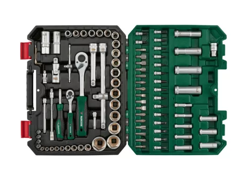 ParkSide Mixed Socket Set CR-V dugókulcs és bit készlet, racsnis krovakészlet kofferben, 94 részes