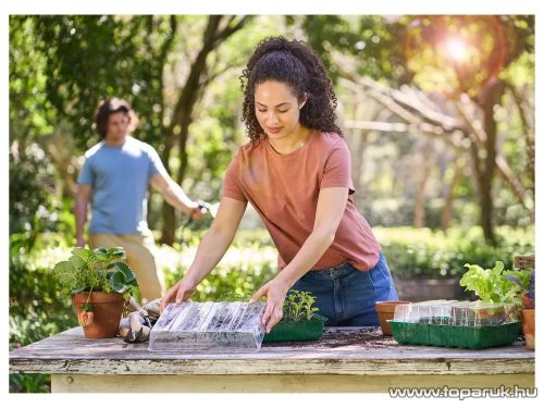 ParkSide N7057 Palántázó készlet / mini melegágy átlátszó fedéllel, 4 x 24 db palánta részére, 36 x 22 x 12 cm