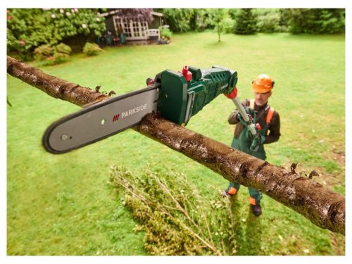 (SZÁLLÍTÁSI SÉRÜLT / K858057) ParkSide PAHE 20-Li E5 SOLO Akkumulátoros teleszkópos magassági ágvágó fűrész, láncfűrész, 20V (akku és töltő nélkül)