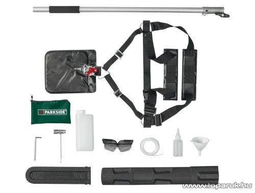ParkSide PBK 4 C4 Kombinált 4 az 1-ben benzinmotoros kerti fűkasza fűszegélynyíró, gyomvágó, trimmer magassági ágvágó és sövényvágó készülék, 1,97 LE