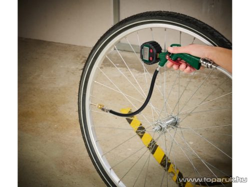 ParkSide PDLD 10 B2 Univerzális sűrített levegős digitális kerékfújó abroncs fujtató pisztoly készlet + 10 m sűrített levegős spiráltömlő