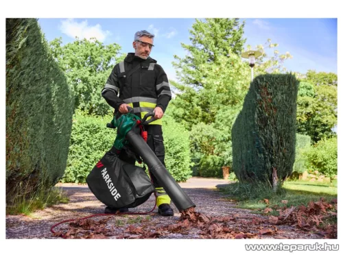 ParkSide PELSB 3000 A1 Elektromos, szabályozható fordulatú lombszívó, lombfúvó, 3000 W, 55 literes gyűjtőzsákkal