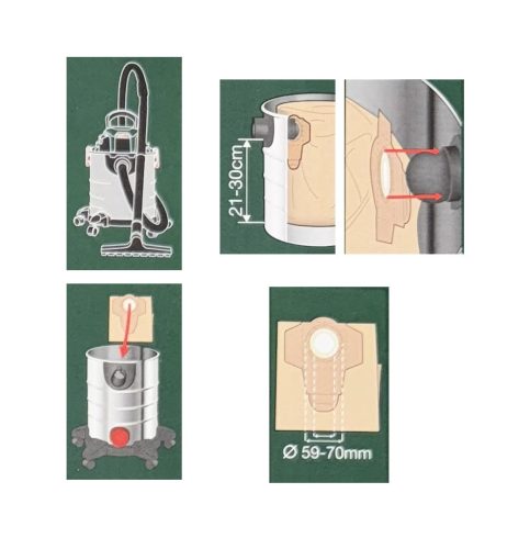 Kompatibilis porzsák Parkside PNTS 1400 1500 és PWD 25 30 porszívókhoz
