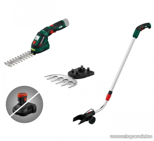 ParkSide PGSA 12 A1 SOLO Akkumulátoros Fű és sövényvágó fűnyíró olló + teleszkópos nyél (akku és töltő nélkül)