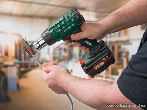 ParkSide PHLGA 20-Li D3 SOLO Akkumulátoros hőlégfúvó, tartozékokkal, kofferben (akkumulátor és töltő nélkül)