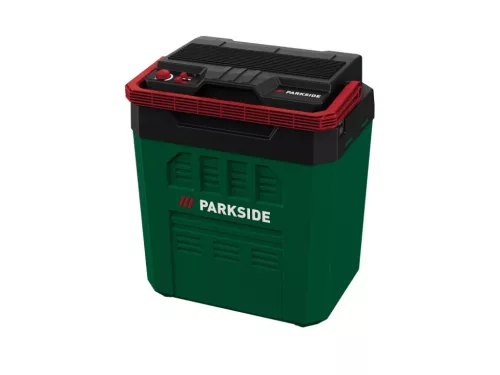 ParkSide PKB 20-Li A2 SOLO Autós / hálózati / akkus hűtő fűtő elektromos hűtőtáska, 24 literes / 12V DC / 20V DC / 230V AC (akku és töltő nélkül)