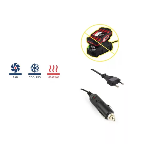 ParkSide PKB 20-Li A2 SOLO Autós / hálózati / akkus hűtő fűtő elektromos hűtőtáska, 24 literes / 12V DC / 20V DC / 230V AC (akku és töltő nélkül)