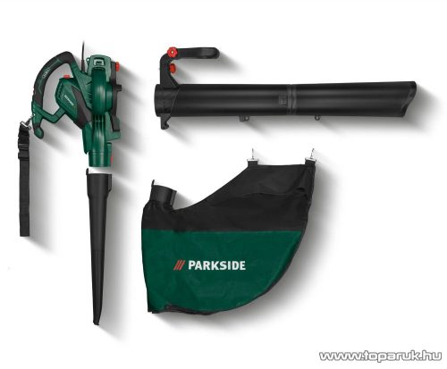 ParkSide PLS 3000 A1 Elektromos, szabályozható fordulatú lombszívó, lombfúvó, 3000 W, 55 literes gyűjtőzsákkal