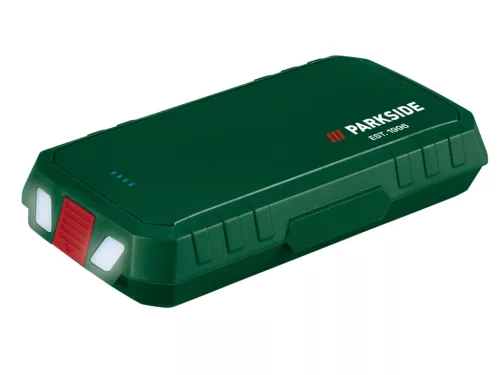 ParkSide PPB 20000 B1 Fan Edition PowerBank, hordozható mobiltöltő akkumulátor + világítás funkció, 15W, 20000 mAh Li-ion, zöld