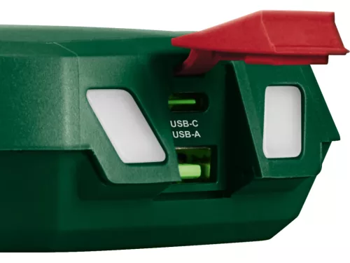ParkSide PPB 20000 B1 Fan Edition PowerBank, hordozható mobiltöltő akkumulátor + világítás funkció, 15W, 20000 mAh Li-ion, zöld