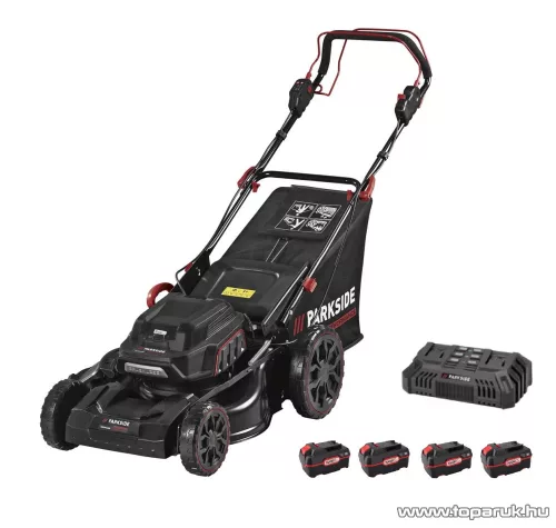 (használt) ParkSide Performance PPRMA 40-Li A1 Önjáró akkus fűnyíró Brushless motorral + dupla akkutöltővel és 4 db akkumulátorral, 40 V